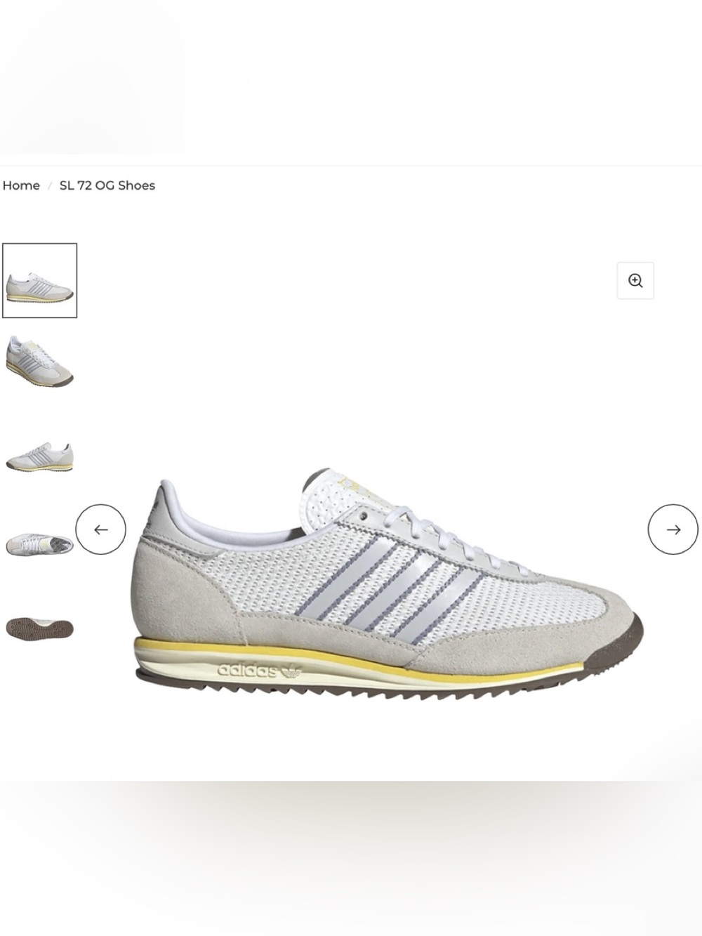 Women’s adidas SL 72 OG White Gray Sneakers
